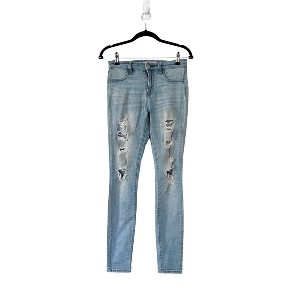 PACSUN Light Wash Mid Rise Distressed Jeggings Sz 26 - Picture 2 of 7